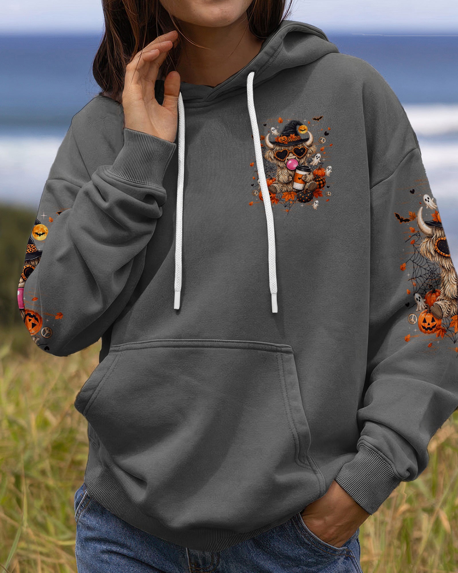 WITCH SWITCH HIGHLAND COW HALLOWEEN ALL OVER PRINT