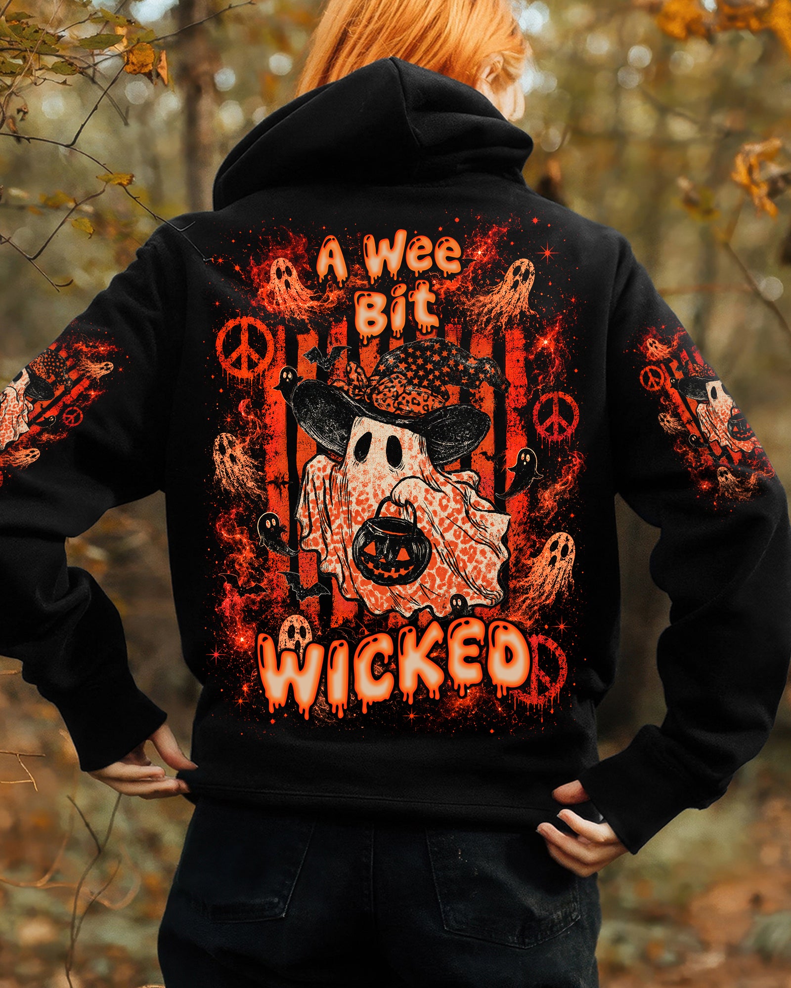 A WEE BIT WICKED WITCH BOO HALLOWEEN ALL OVER PRINT