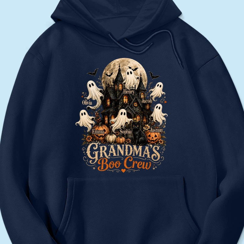 Grandma's Boo Crew Halloween Haunted House - Personalized Shirt - Gift for Grandma