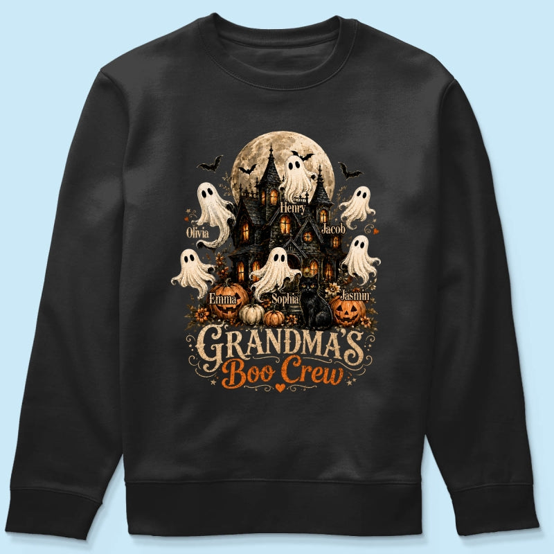 Grandma's Boo Crew Halloween Haunted House - Personalized Shirt - Gift for Grandma