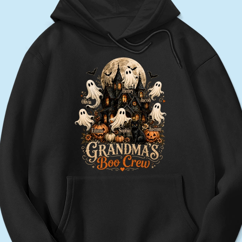 Grandma's Boo Crew Halloween Haunted House - Personalized Shirt - Gift for Grandma