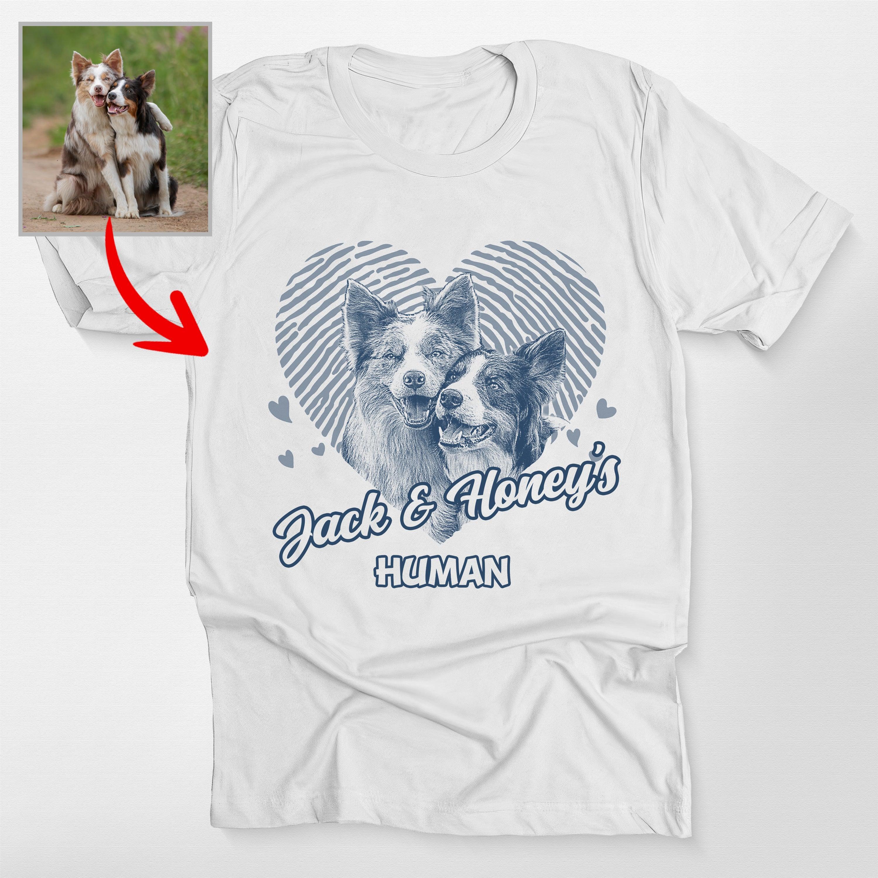 Lovable Custom Dogface with Heart T-shirt