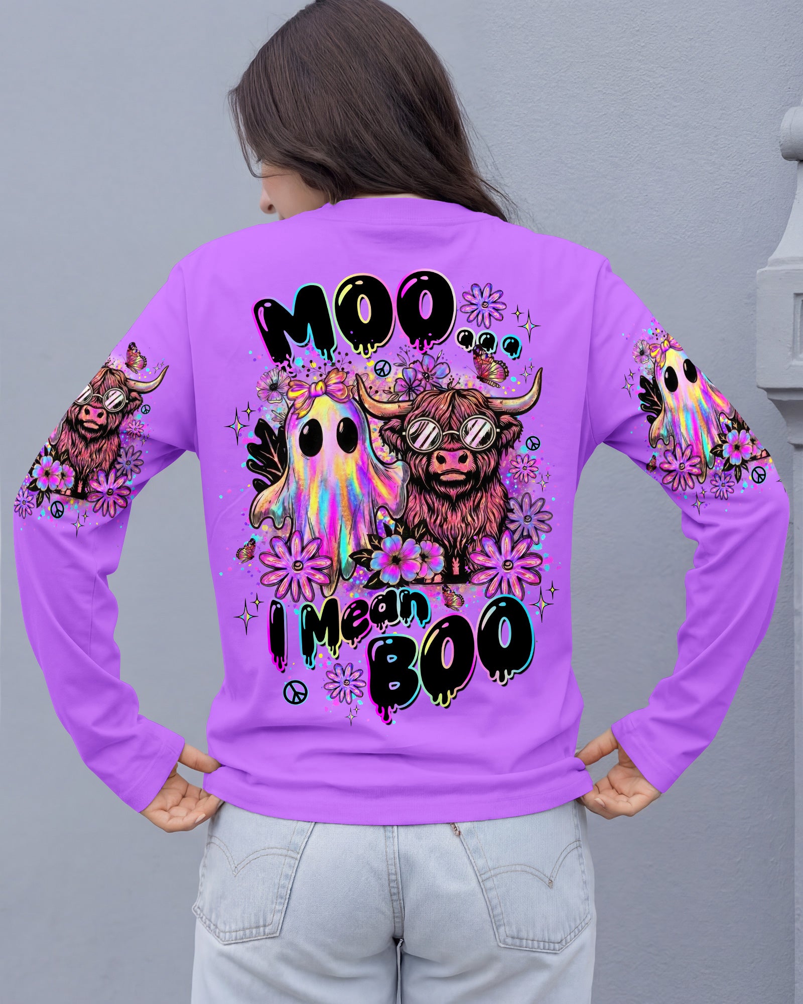 MOO I MEAN BOO HALLOWEEN ALL OVER PRINT