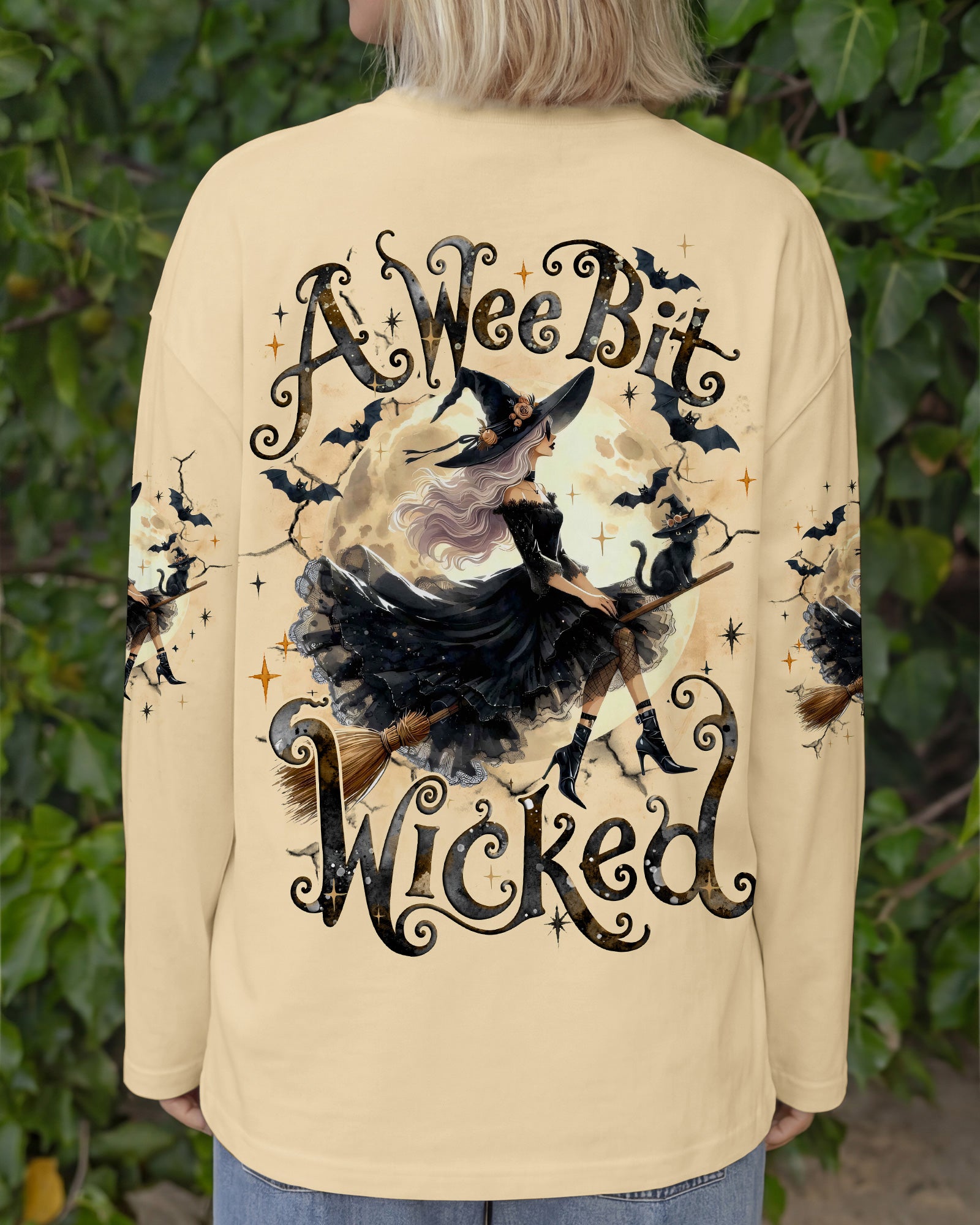 A WEE BIT WICKED HALLOWEEN WITCH ALL OVER PRINT