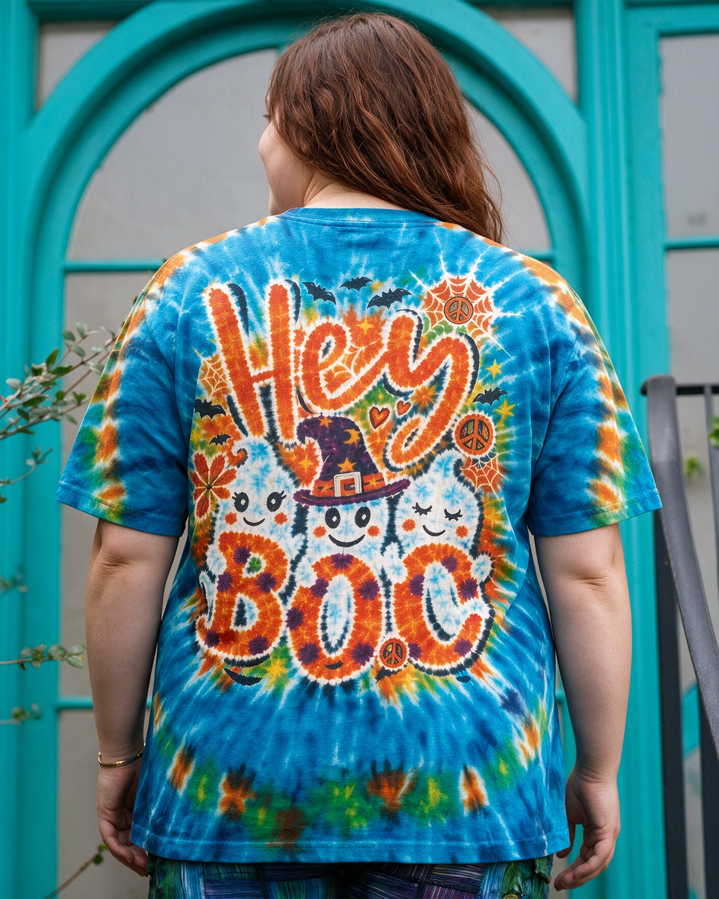 HEY BOO HIPPIE GHOST HALLOWEEN ALL OVER PRINT