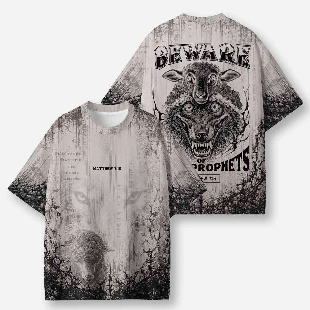 Wolf and Sheep Eco Oversized Graphic Tees · GRS Certified