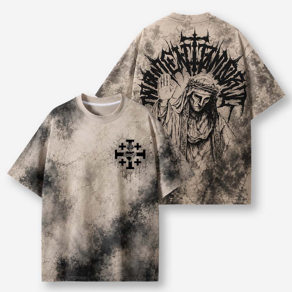 Masked King Memento Mori Eco Oversized Graphic Tees · GRS Certified