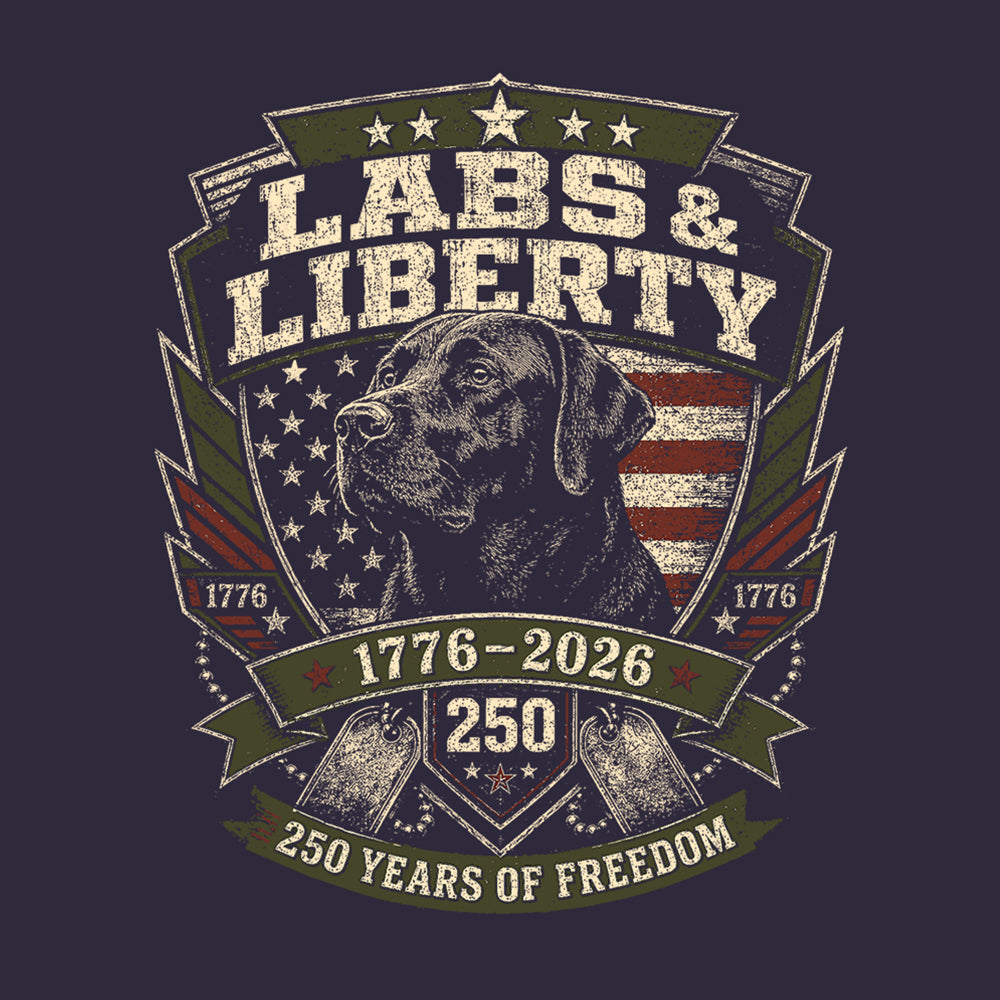 Labs & Liberty Black Lab Navy Tee