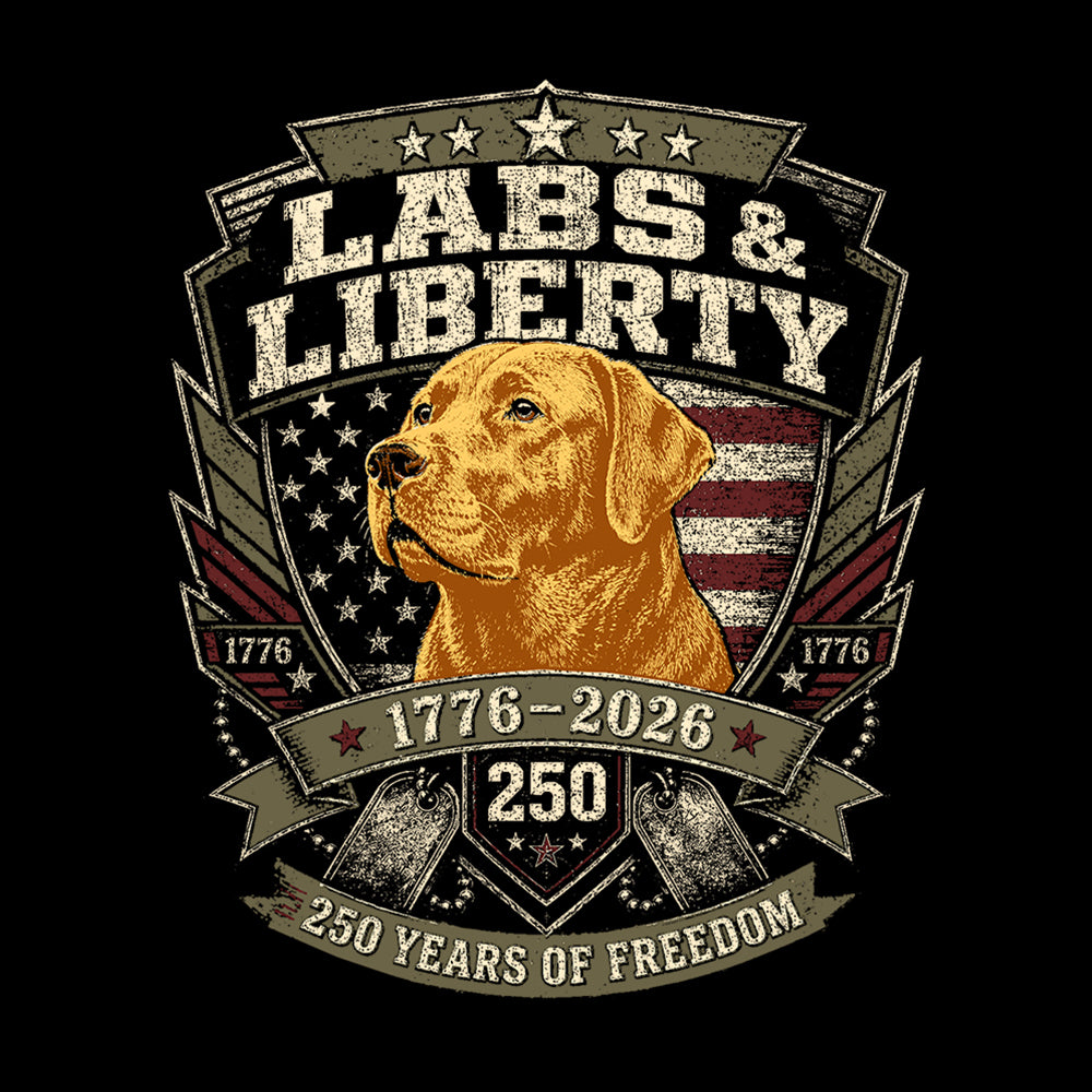 Labs & Liberty Yellow Lab Black Tee