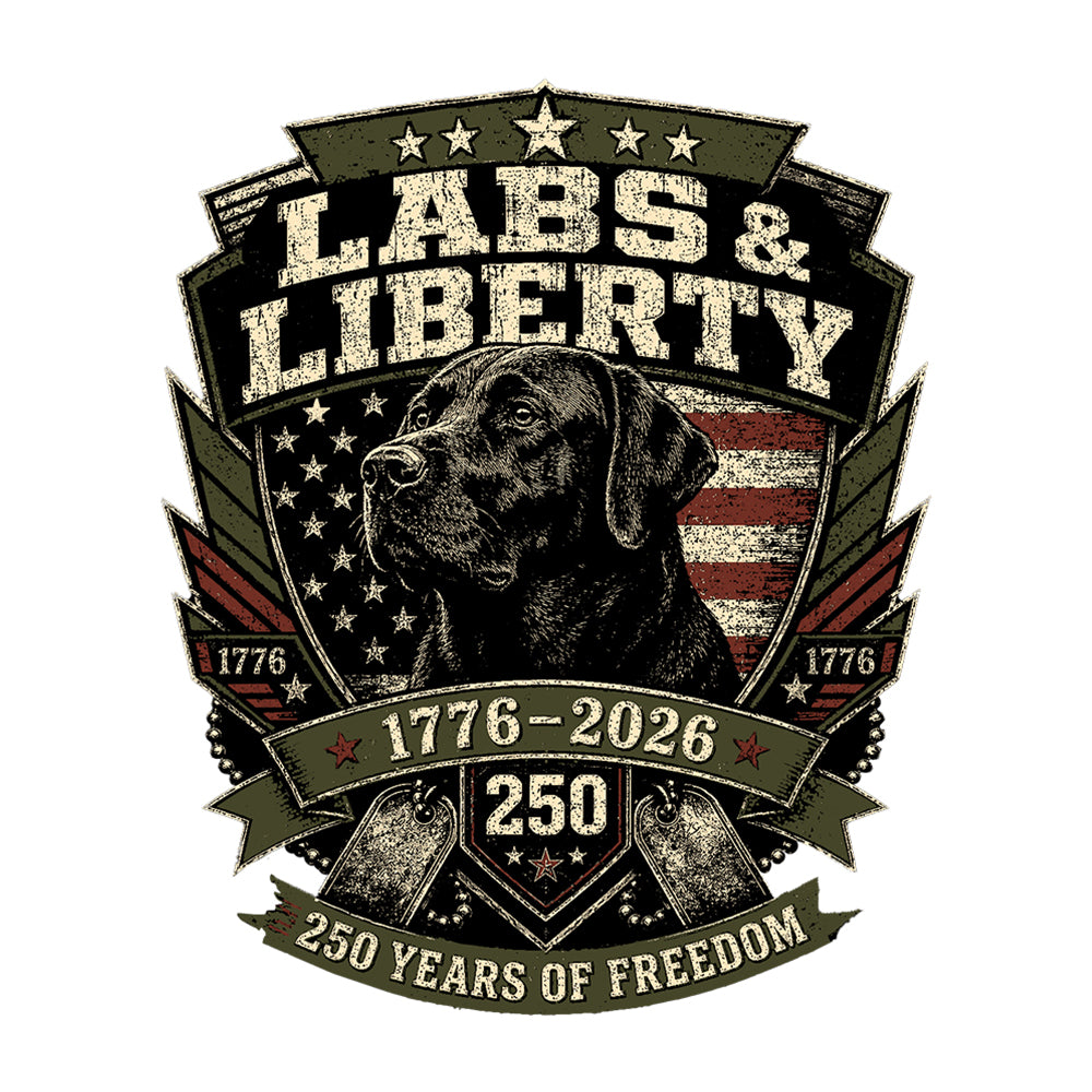 Labs & Liberty Black Lab White Tee