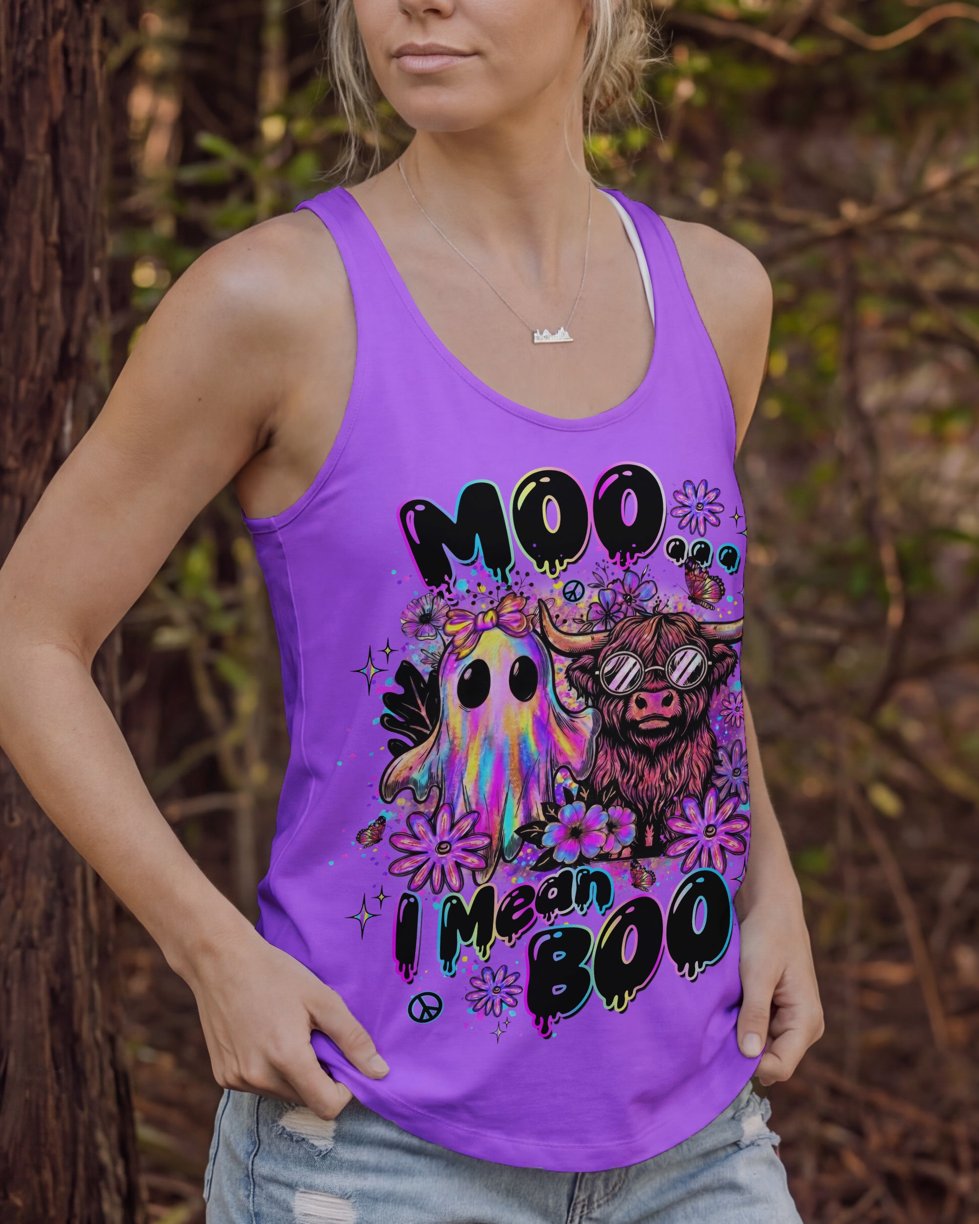 MOO I MEAN BOO HALLOWEEN ALL OVER PRINT