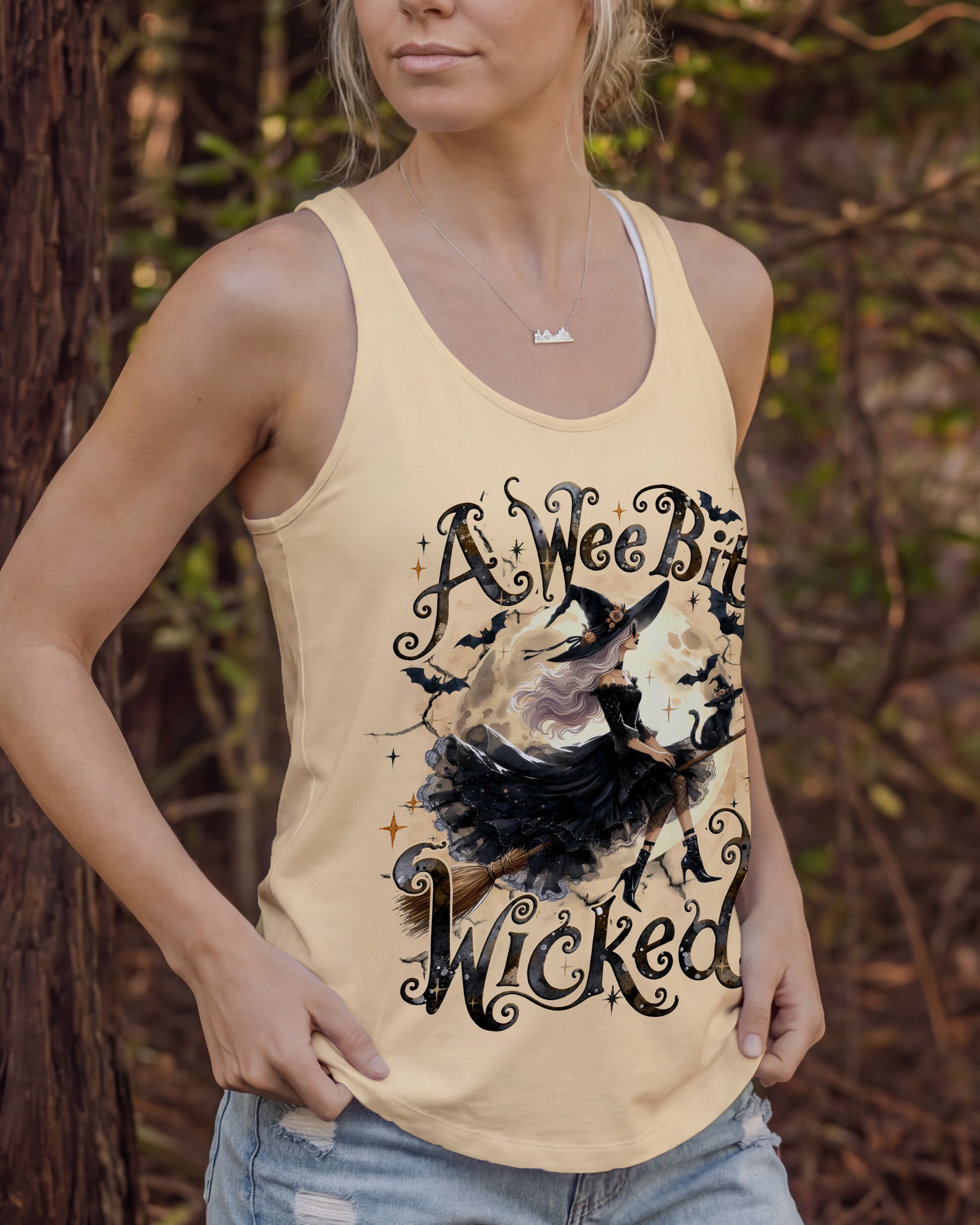 A WEE BIT WICKED HALLOWEEN WITCH ALL OVER PRINT