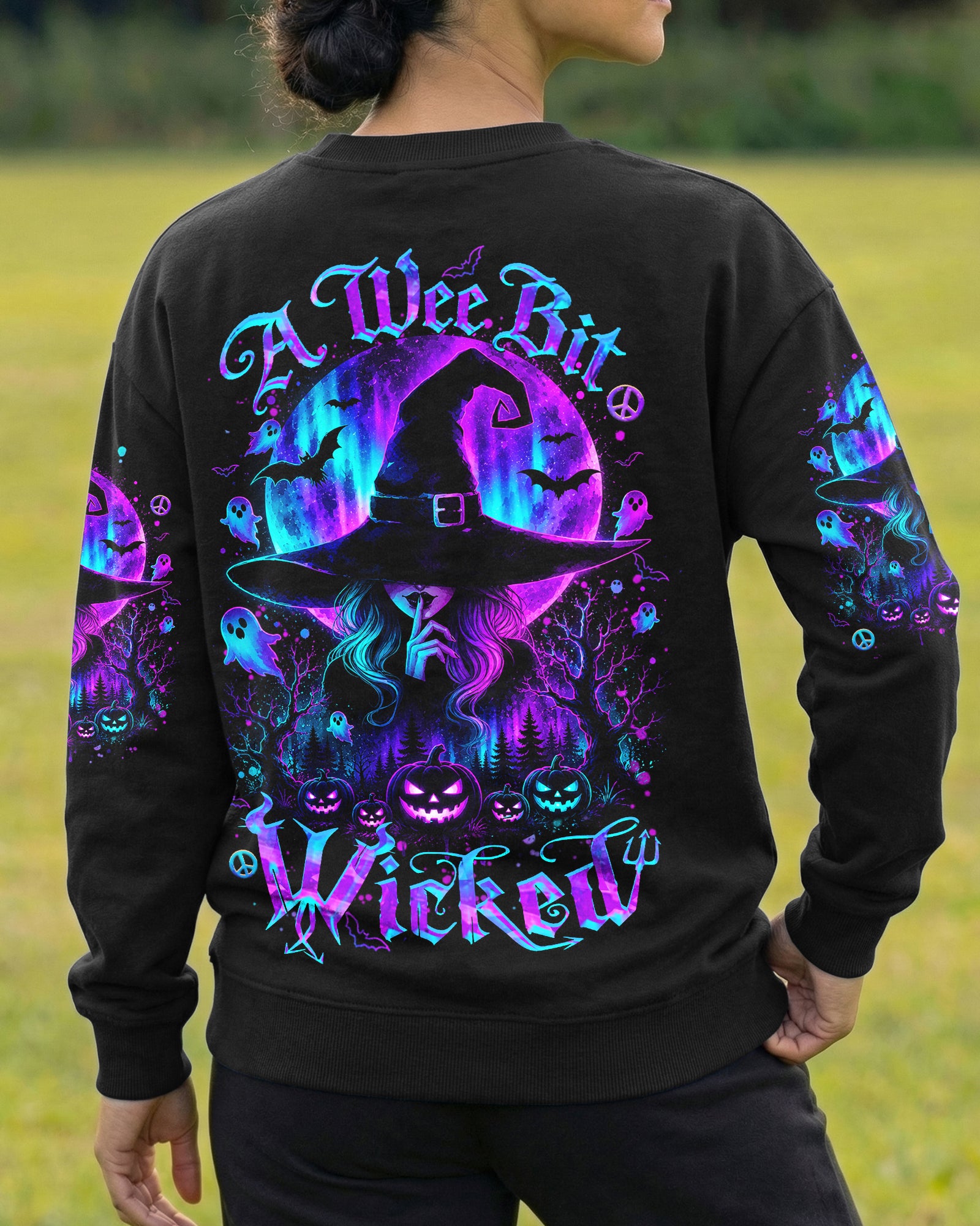 A WEE BIT WICKED AURORA MOON HALLOWEEN ALL OVER PRINT 