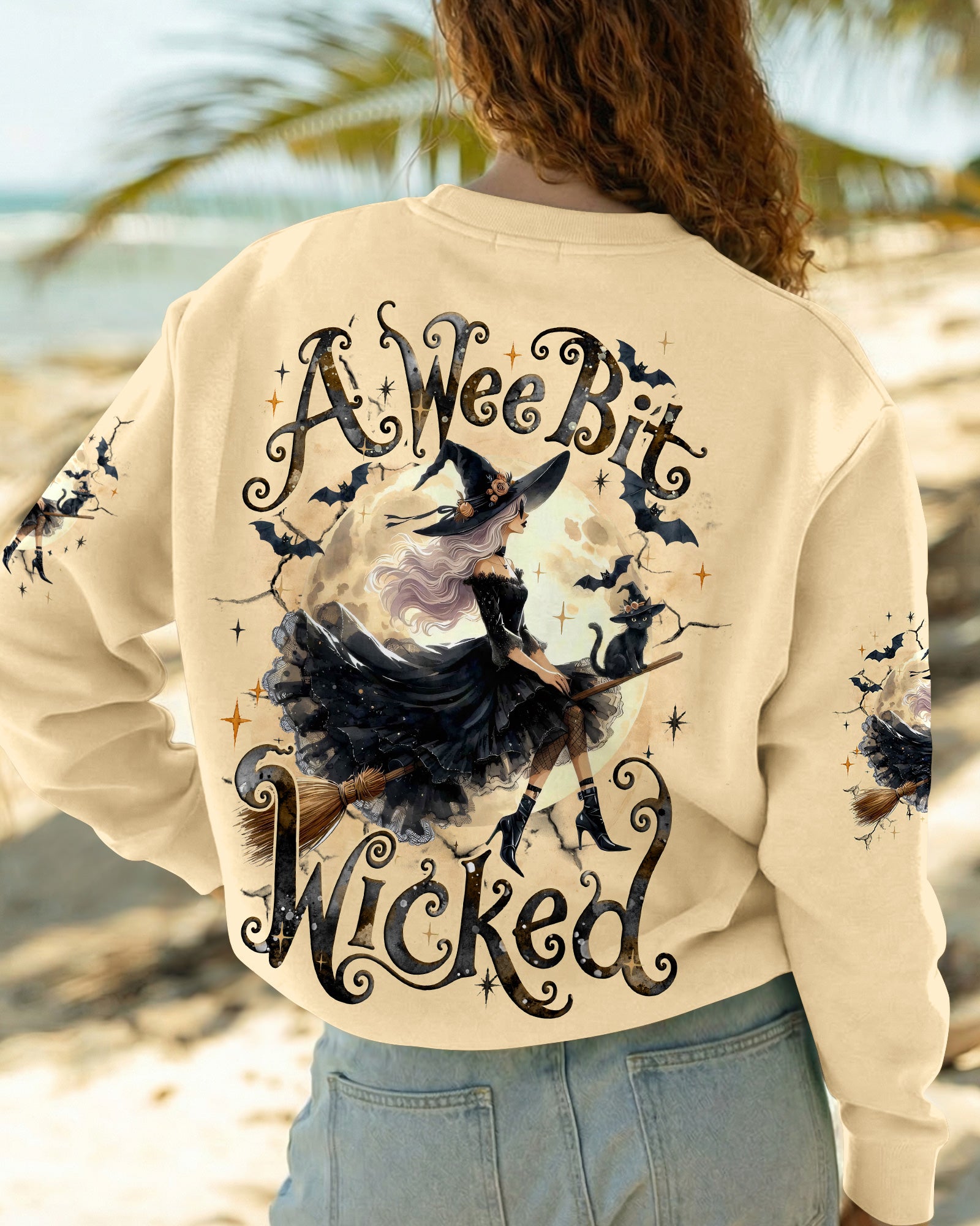 A WEE BIT WICKED HALLOWEEN WITCH ALL OVER PRINT