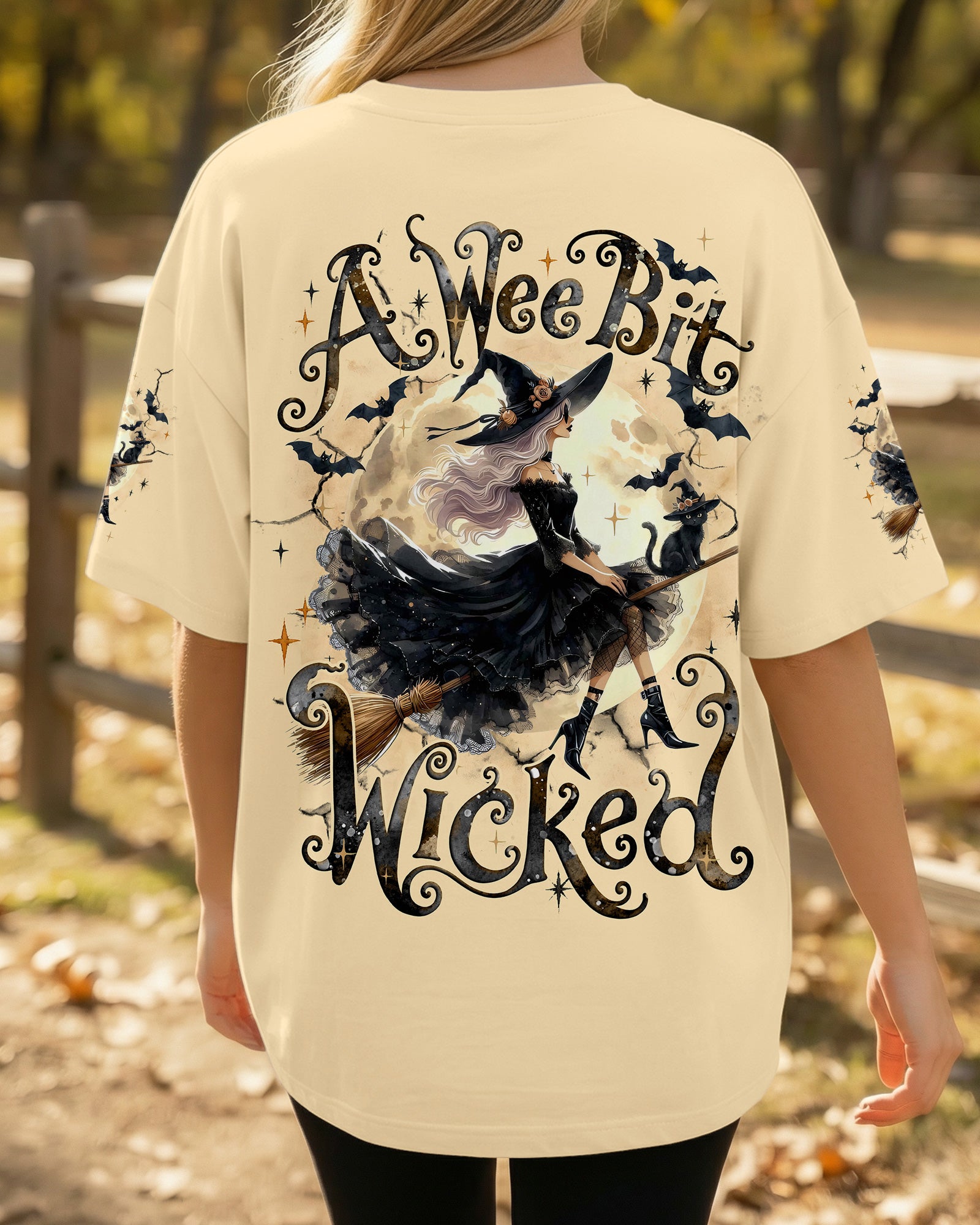 A WEE BIT WICKED HALLOWEEN WITCH ALL OVER PRINT