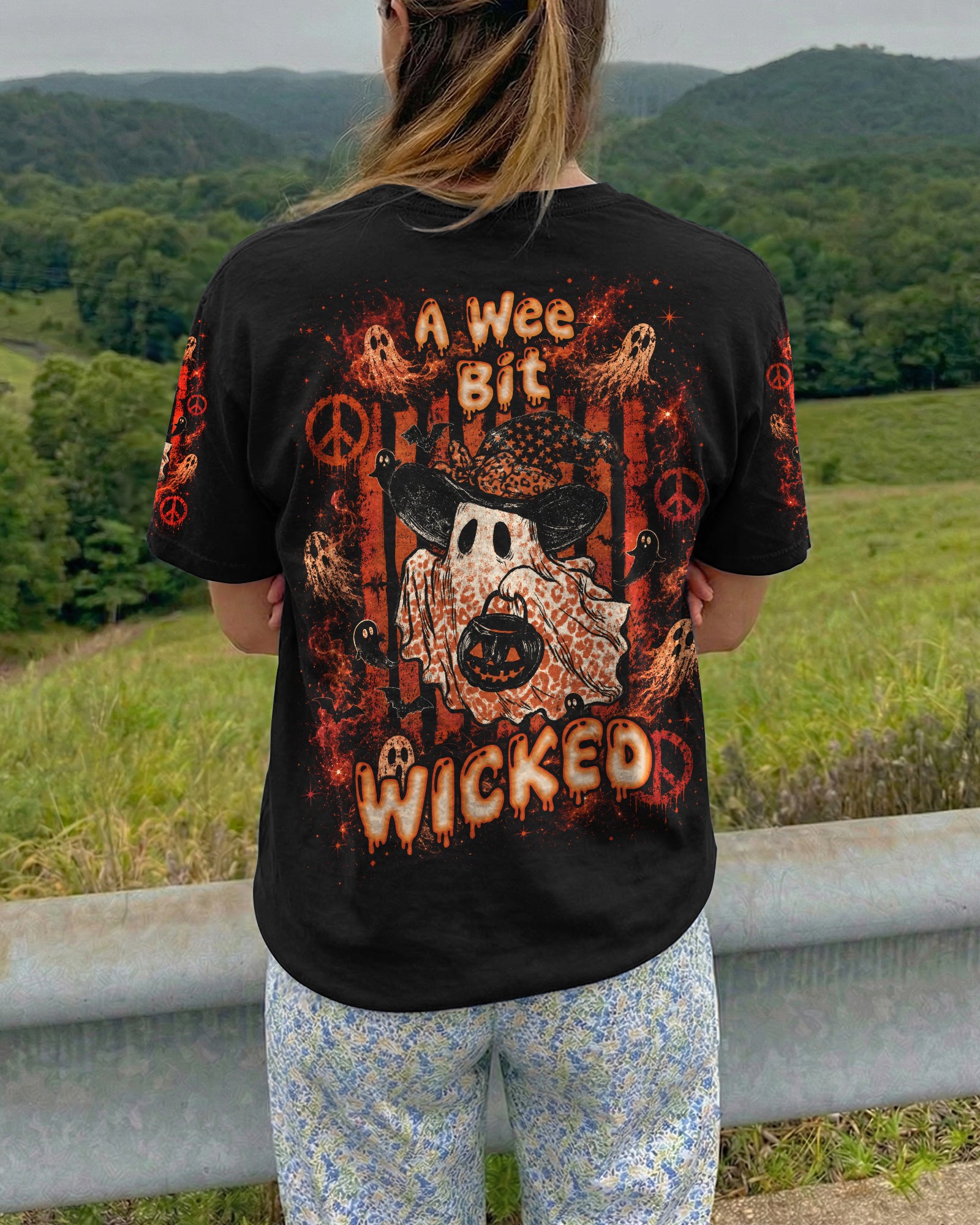 A WEE BIT WICKED WITCH BOO HALLOWEEN ALL OVER PRINT