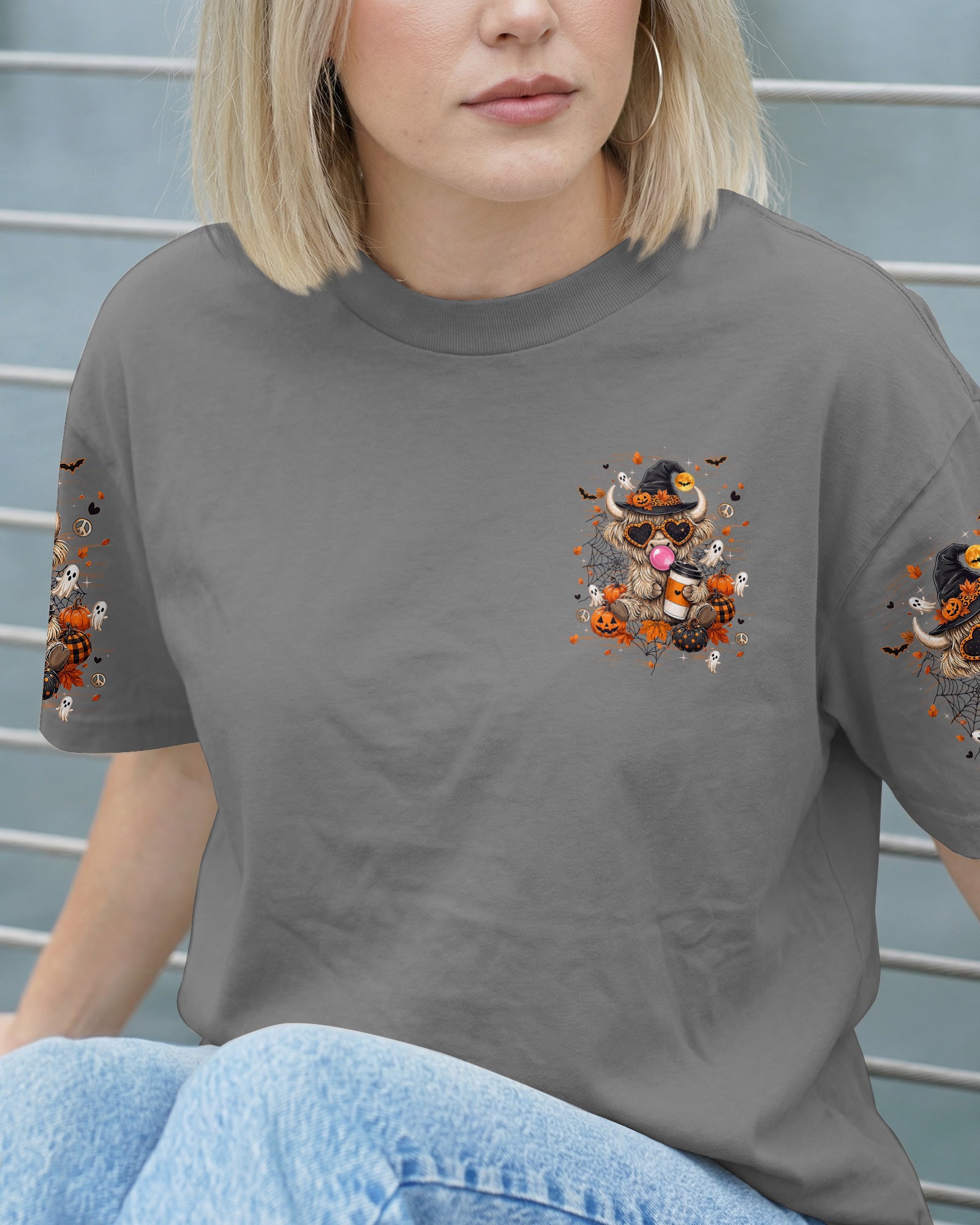 WITCH SWITCH HIGHLAND COW HALLOWEEN ALL OVER PRINT