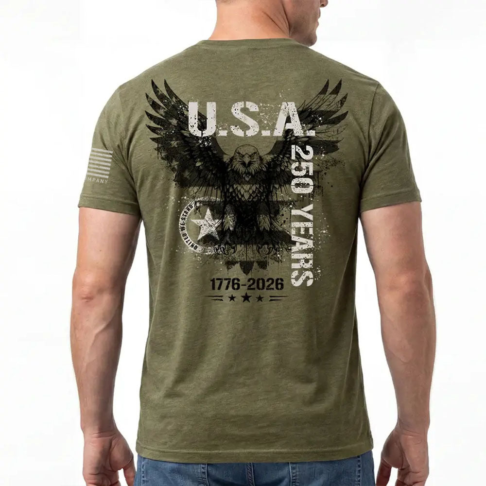 USA 250th Anniversary- USA 250 Years United We Stand Tee Army Green