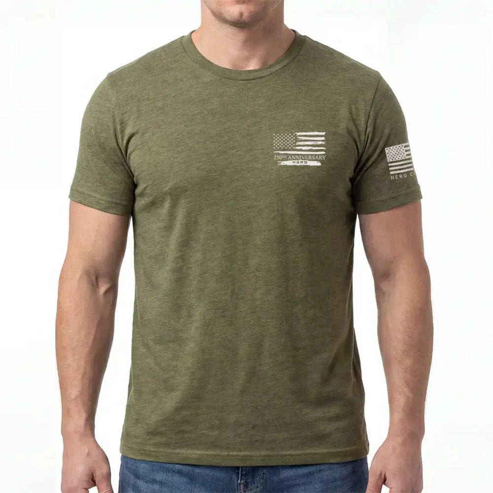 USA 250th Anniversary- USA 250 Years United We Stand Tee Army Green