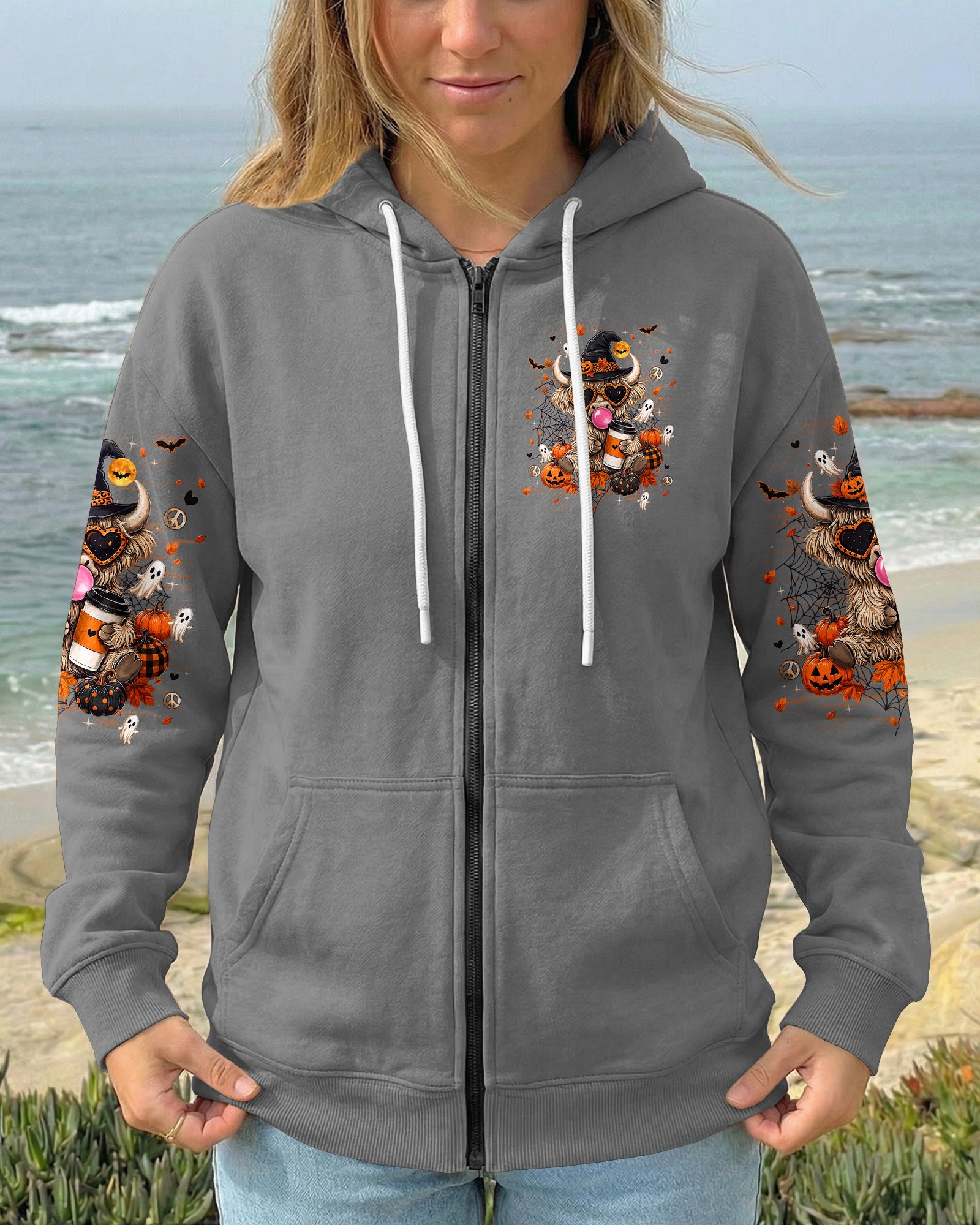 WITCH SWITCH HIGHLAND COW HALLOWEEN ALL OVER PRINT