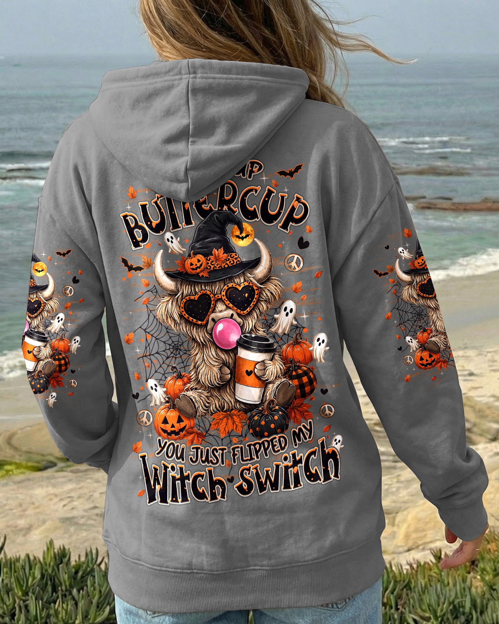 WITCH SWITCH HIGHLAND COW HALLOWEEN ALL OVER PRINT