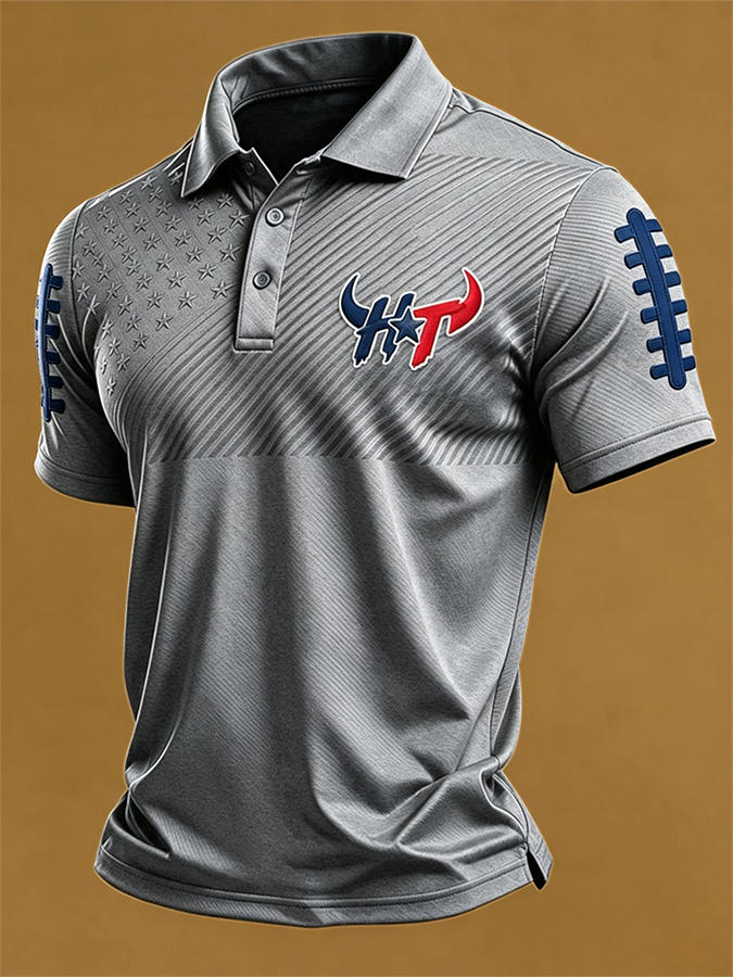 Men's Football Print Casual Printed T-shirt