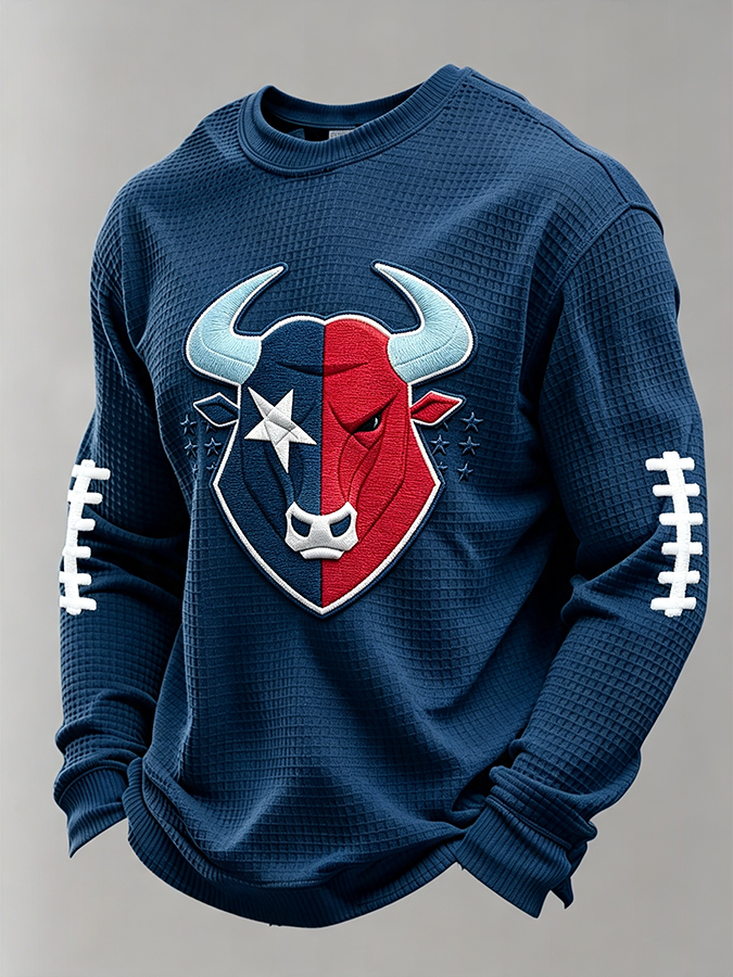 Men'S Football Enthusiast Sports Waffle Top