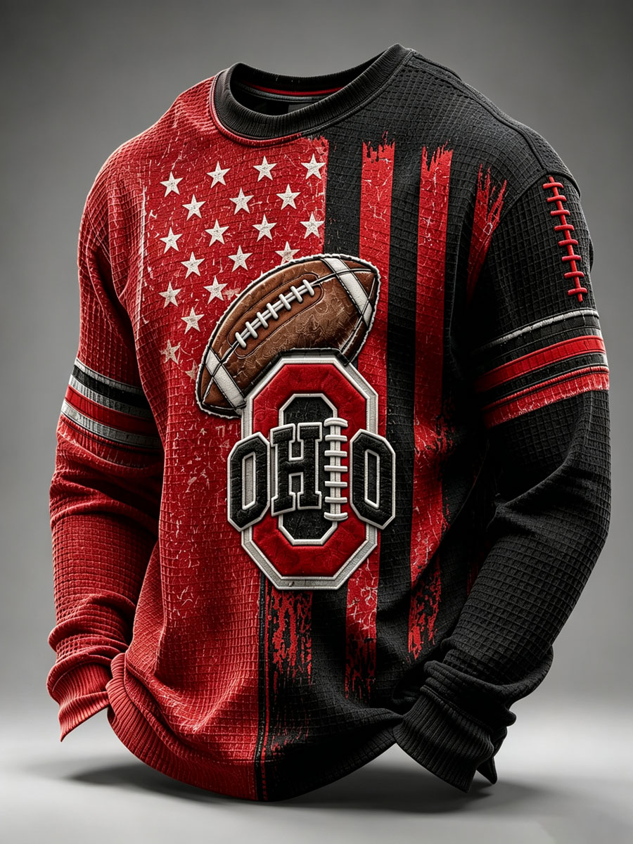 Men's Rugby Pattern Waffle T-shirt