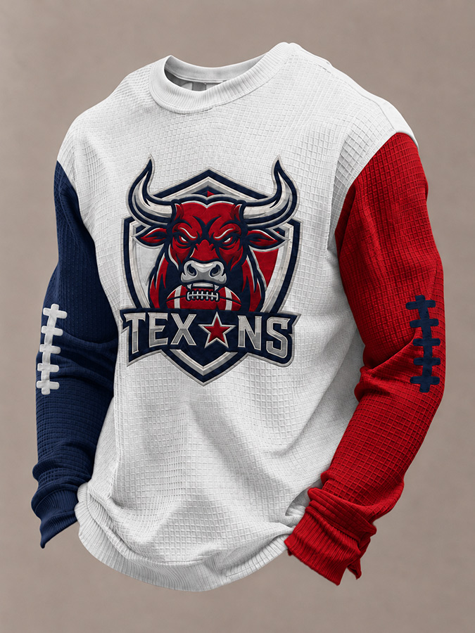 Men's Football print waffle T-shirt