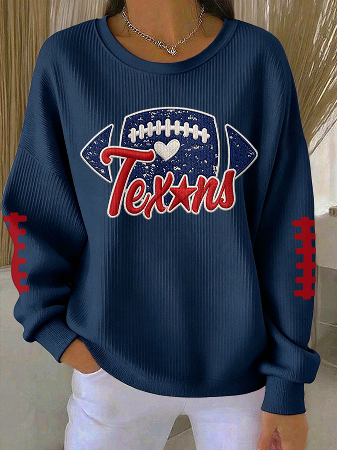 Women'S Football Print Casual Sweatshirt