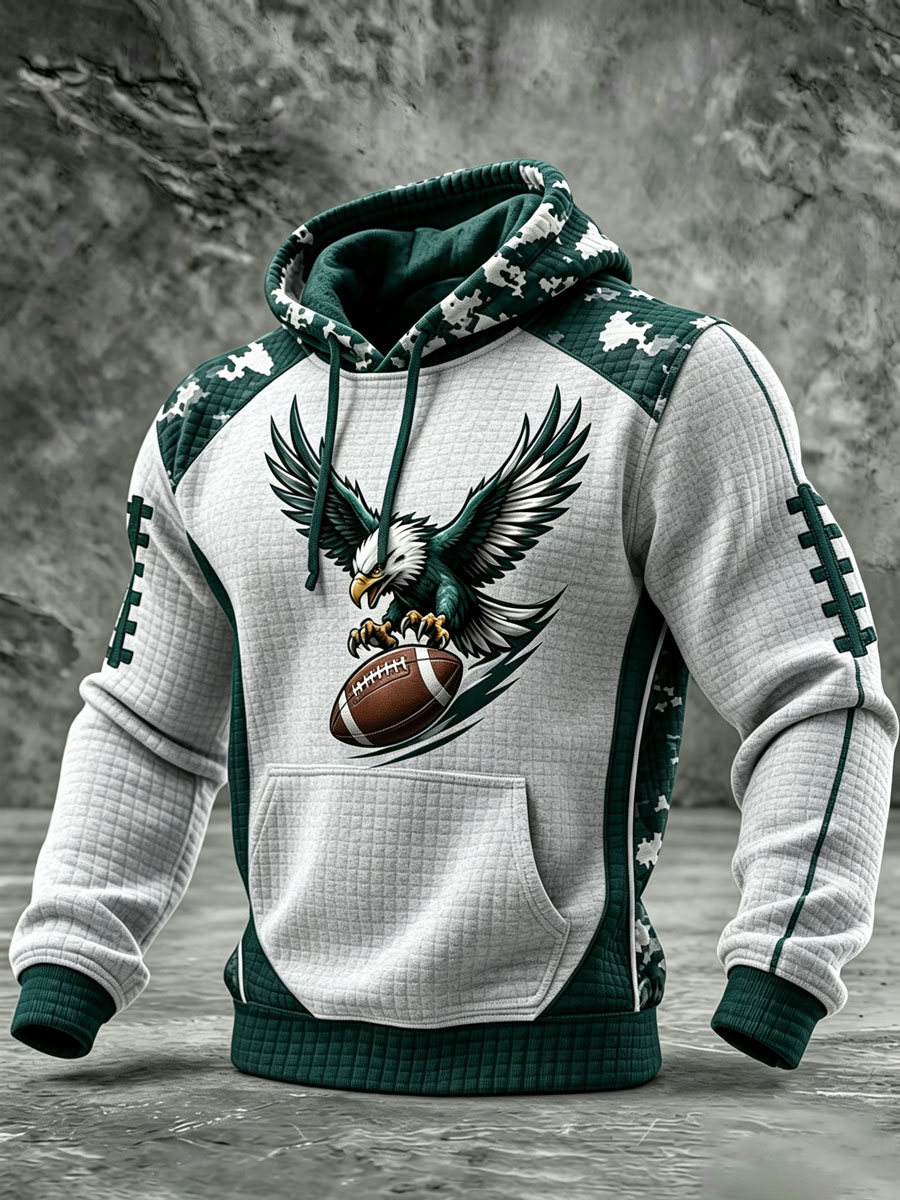 Men's Football Printed Casual Hoodie