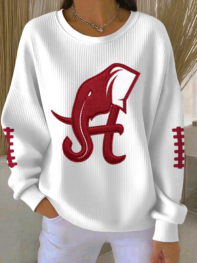 Women'S Football Print Casual Sweatshirt