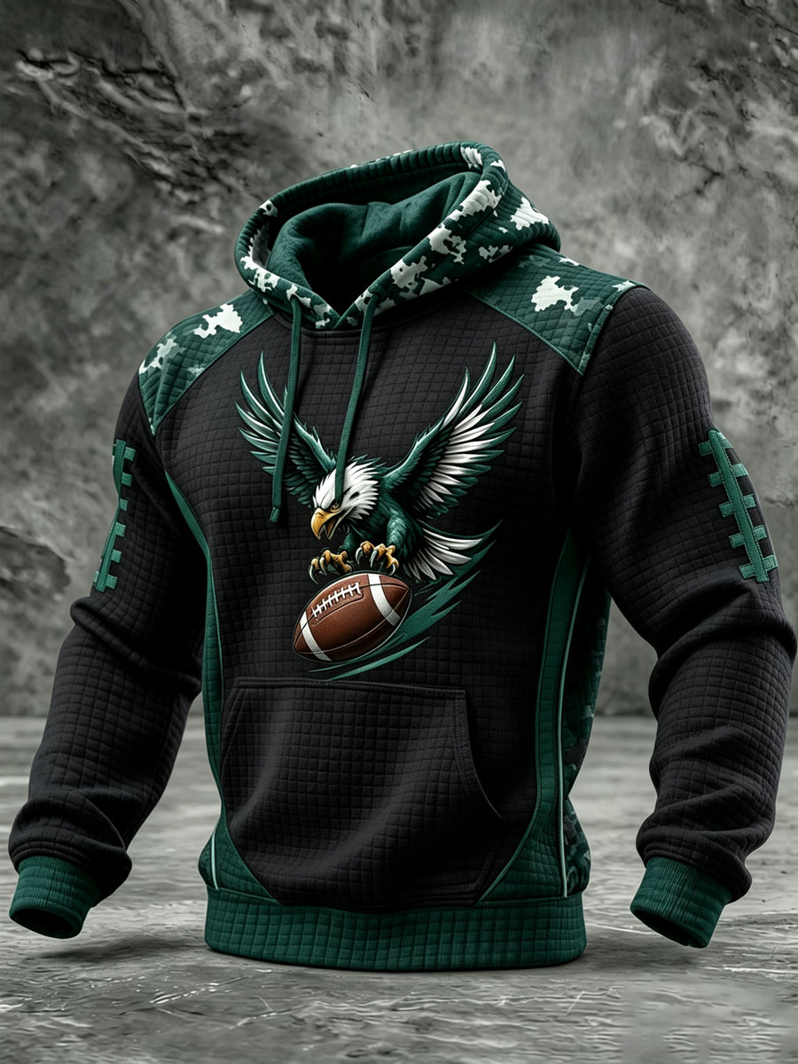 Men's Football Printed Casual Hoodie