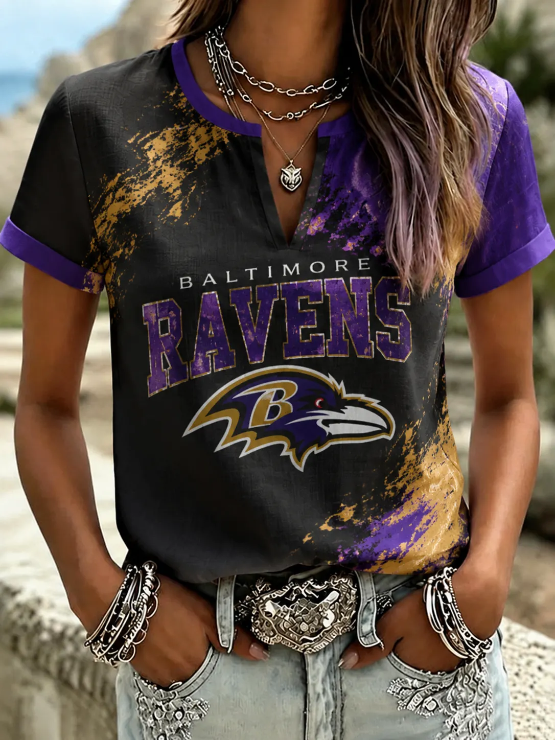 Women's Football Print Shirt