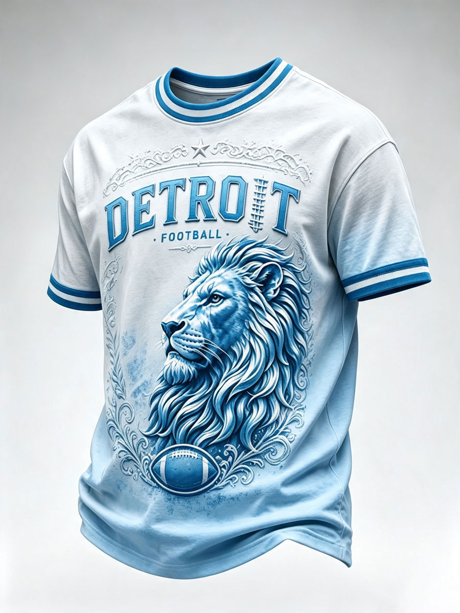 Men's Football Fan Printed Casual T-Shirt