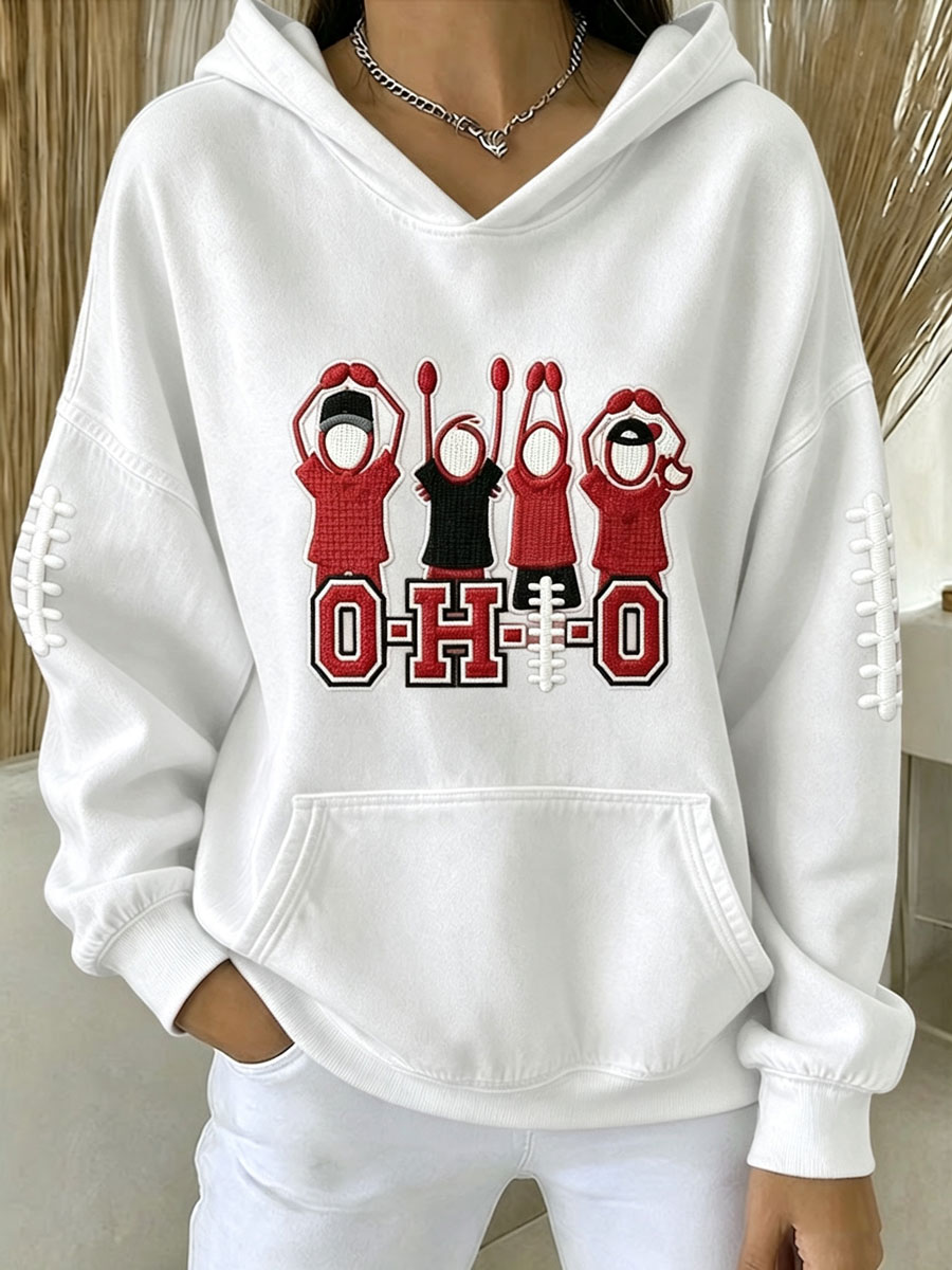 Women's Football Fan Printed Vintage Hoodie