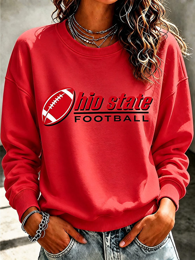 Ladies' Rugby Printed Round Neck T-Shirt