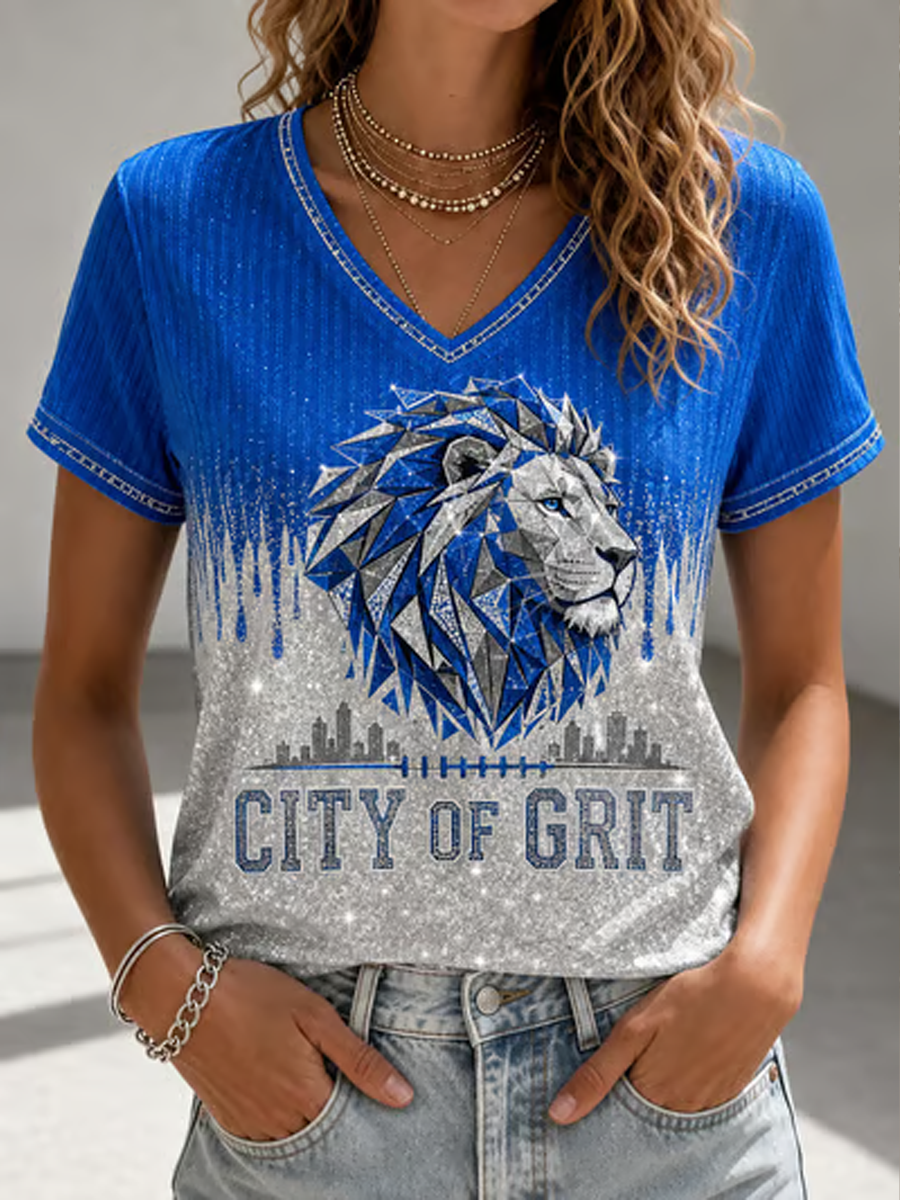 Women'S Football Print Short-Sleeve T-Shirt