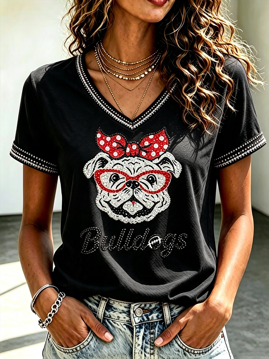 Women'S Football Print Short-Sleeve T-Shirt