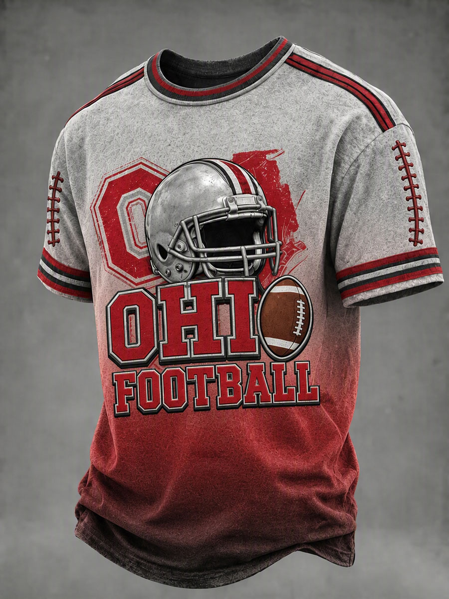 Men's Football Print Casual T-Shirt