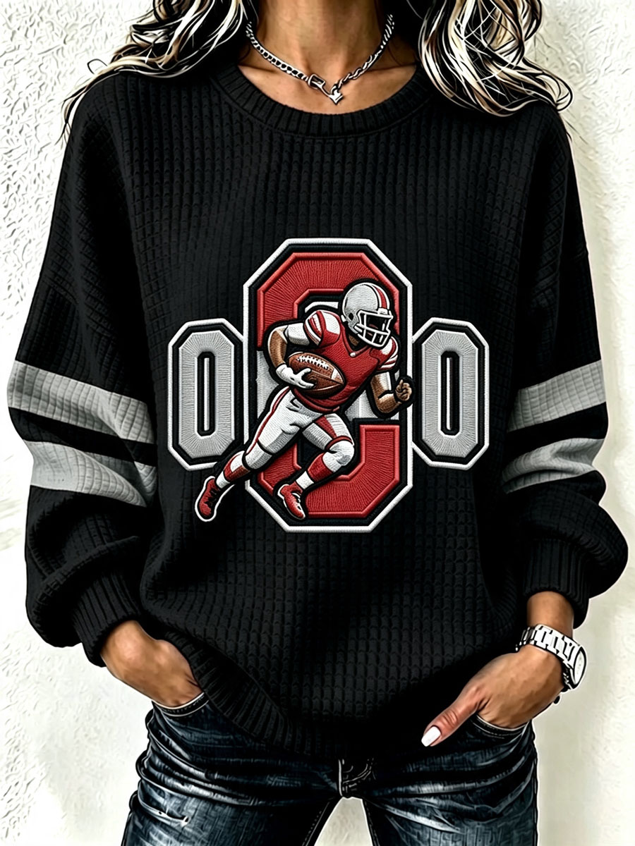 Ladies' Football Fan Casual Waffle Hoodie