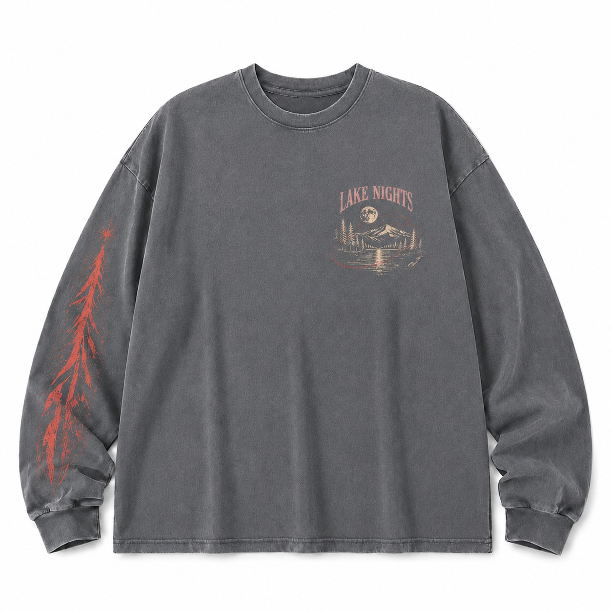 Lake Nights Graphic Washed Long Sleeve Tee