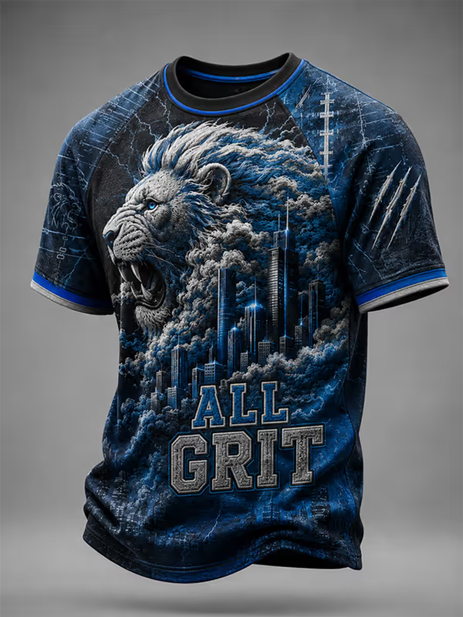 Men's Football Fan Printed Casual T-Shirt