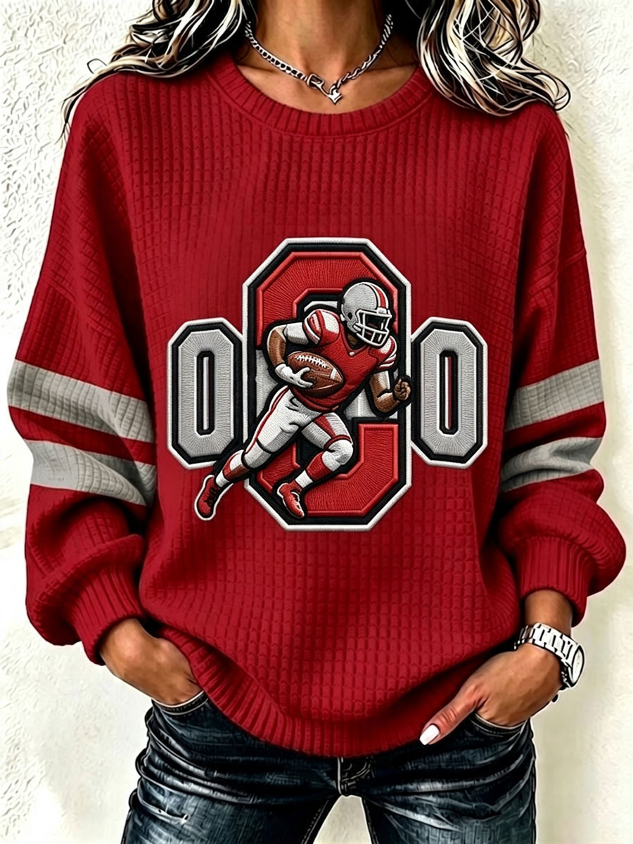 Ladies' Football Fan Casual Waffle Hoodie