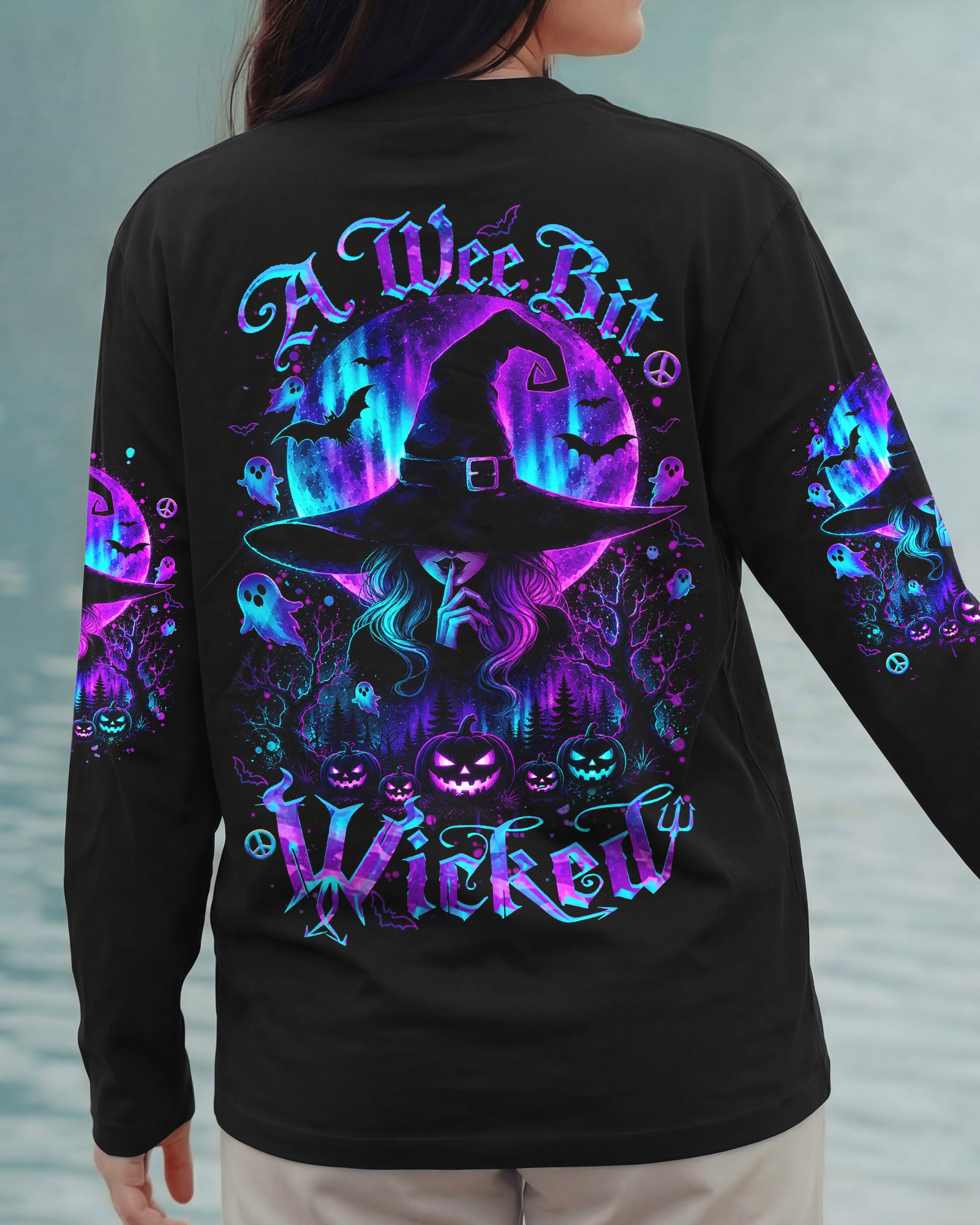 A WEE BIT WICKED AURORA MOON HALLOWEEN ALL OVER PRINT 