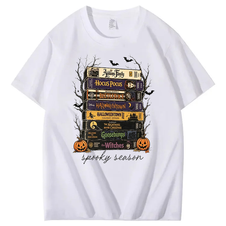 90s Halloween VHS Tape Stack Tee