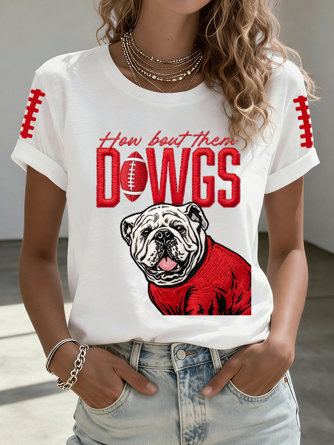 Women's Football Printed Casual T-Shirt
