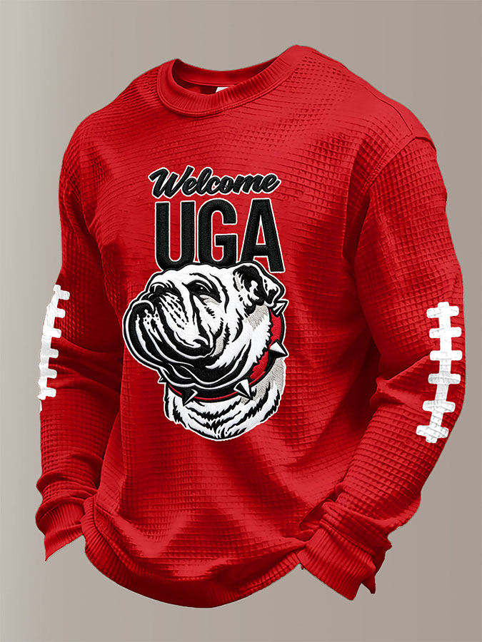 Men'S Football Printed Waffle T-Shirt