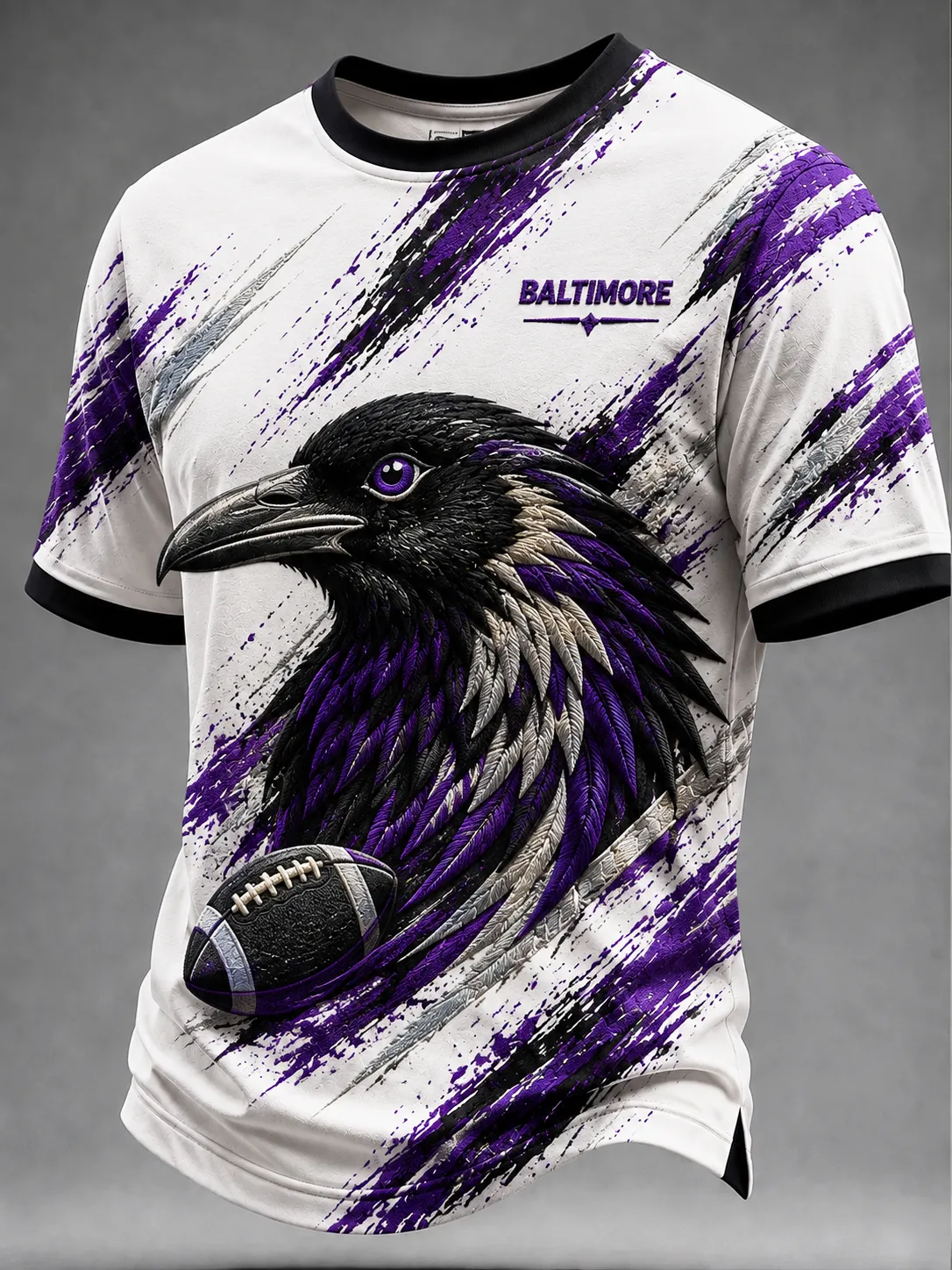 Men's Baltimore Ravens Artistic Brushstroke Raven Graphic Football T-Shirt