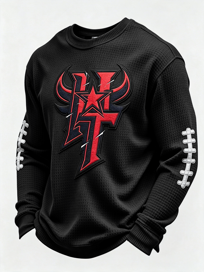 Men'S Football Enthusiast Sports Waffle Top